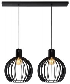 Lucide 73400/02/30 - Csillár zsinóron MIKAELA 2xE27/60W/230V fekete