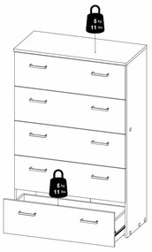 Fehér magas komód 74x115 cm Space – Tvilum