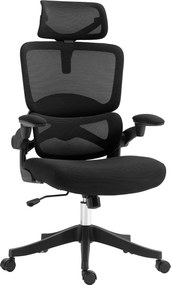 Vinsetto Magasságban Állítható Irodai Szék Dönthető Funkcióval, Állítható Karfákkal és Deréktámasz - 62x58x120-133 cm, Fekete | Aosom