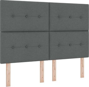vidaXL Boxrugós ágy matracmal leddel Sötétszürke 140 x 200 cm szövet