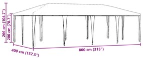 Parti Sátor Zöld 8x4 m PE