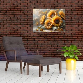 Kép - Napraforgók festménye (70x50 cm)