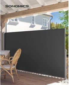 Kültéri kihúzható napellenző, 350 x 200 cm, füstszürke