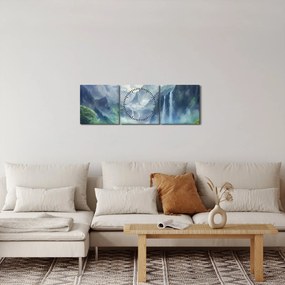 Kép - Vízesések völgye (órával) (90x30 cm)