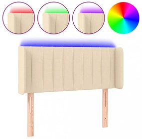 krémszínű szövet LED-es fejtámla 103 x 16 x 78/88 cm