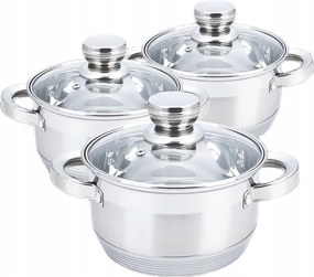 Edénykészlet Ezüst Acél 6 El Indukciós Gáz Edénykészlet Frico