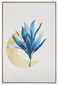 Bézs és kék keretezett kép 63 x 93 cm CORVARO Beliani