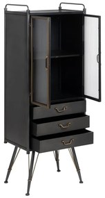 Fekete fém tálalószekrény 58x150 cm Brick – Ixia