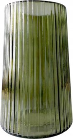 Dekorációs üveg váza Üveg virágos zöld dekoratív otthonra 20 cm