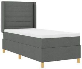 Boxspring Ágy Matrac és LED sötétszürke 90x200 cm Szövet