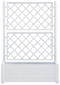 fehér polipropilén rácsos kerti ültető 100 x 43 x 142 cm
