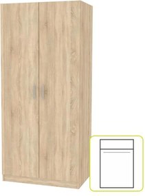 Szekrény, laminált DTD, tölgy sonoma, INVITA TYP 4