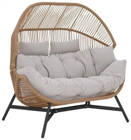 HOLAND rattan dupla kosárfotel bézs