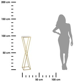 LOFT virágtartó állvány 100x24 cm arany/fehér