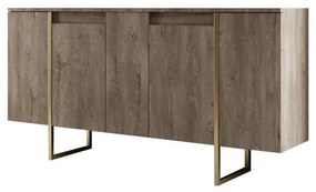Konzolasztal Luxe - Walnut, Gold