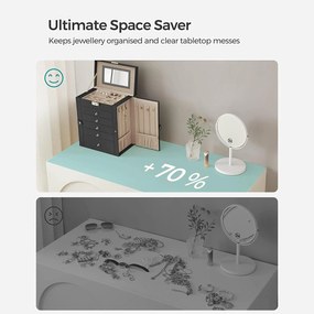 Ékszerdoboz tükörrel és csattal 6 szintes, fekete