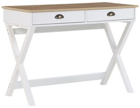 Egyszerű Stílusú Íróasztal Fehér És Természetes Fa Színben 103 x 50 cm EKART Beliani