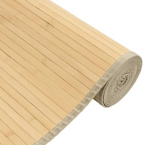 négyszögletű világos természetes bambusz szőnyeg 80 x 1000 cm