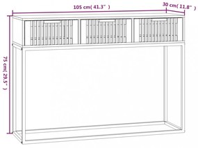fekete szerelt fa és vas tálalóasztal 105x30x75 cm