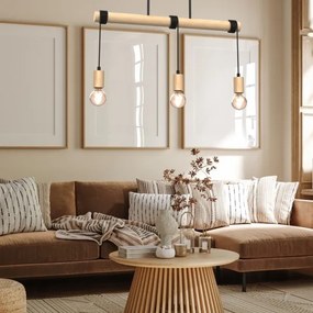 Felületre szerelhető csillár VIGA 3xE27/60W/230V fa