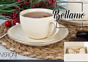 Bellamo porceláncsésze+alj 230ml,2 személyes,dobozban