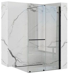 Rea - Cortis tolózuhany paraván 120x195cm, 6mm üveg, átlátszó üveg / fekete profil, REA-K8880