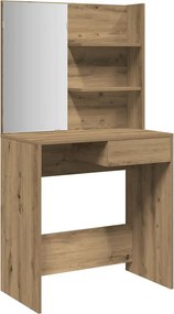 vidaXL fésülködőasztal tükörrel Artisan Oak 74,5x40x141 cm