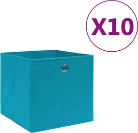 vidaXL 10 db babakék nem szőtt szövet tárolódoboz 28 x 28 x 28 cm