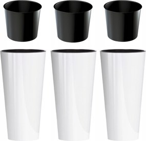 Virágtartó Betéttel Nagy Magas Erkély Virágtartó Szett X3 Műanyag Teraszra