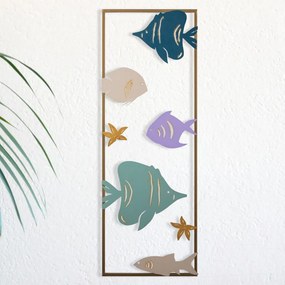 Aquarium fém fali dekoráció, 32×5 cm
