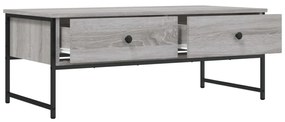 szürke sonoma színű szerelt fa dohányzóasztal 101x49x39,5 cm