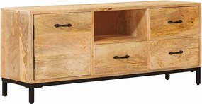 vidaXL Tévéállványok fiókkal Barna 110 x 30 x 46 cm Tömör Mangófát