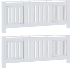 vidaXL Radiátor fedezék 2 pcs Fehér 205 x 20,5 x 81,5cm Faanyag