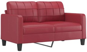 vidaXL 2 személyes bordó színű műbőr kanapé 140 cm