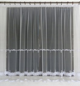 Mg Függöny Grundal hímzés Fehér 290x160 lengyel szalaggal