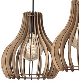 Csillár zsinóron TUCCI 3xE27/15W/230V tölgy/fekete