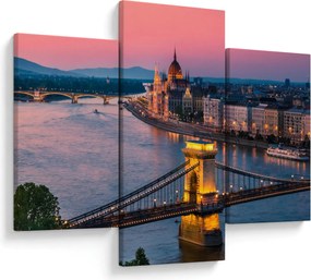 Kép - panoráma a városra, Budapest, Magyarország (90x60 cm)