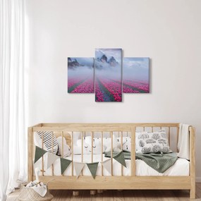 Kép - Tájkép tulipánmezőkkel (90x60 cm)