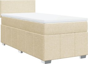 vidaXL krémszínű szövet rugós ágy matraccal 80 x 200 cm