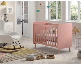 Rózsaszín borovi fenyő babaágy 60x120 cm BILLY – Vipack