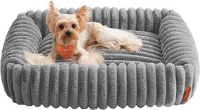 Közepes kutyafekhely, puha párnázással, mosható, 71 x 55 x 18 cm, galambszürke