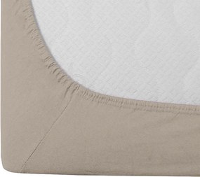 Krepp ágyneműhuzat szett ASTORIA POLY krémszínű + Jersey lepedő 90 x 200 cm kapucsínó, egyszemélyes