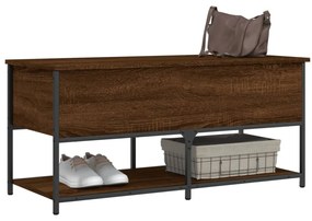 barna tölgyszínű szerelt fa tárolópad 100 x 42,5 x 47 cm
