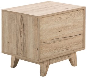 Skandináv Stílusú Fehér És Világos Fa Éjjeliszekrény SPENCER Beliani