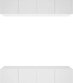 vidaXL 4 db fehér szerelt fa TV-szekrény 80 x 30 x 30 cm