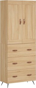 vidaXL sonoma tölgy szerelt fa magasszekrény 69,5 x 34 x 180 cm