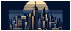 Kép – Geometrikus város (120x50 cm)