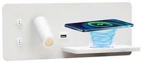 Immax Immax 08285L-LED fali lámpa polccal, USB és vezeték nélküli töltővel, LED/3W/230 IM1408