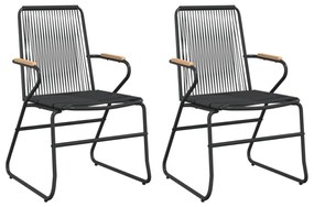 2 db fekete PVC rattan kerti szék 58 x 59 x 85,5 cm