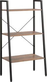 vidaXL 3 szintes sötétbarna és fekete állópolc 56 x 35 x 108 cm